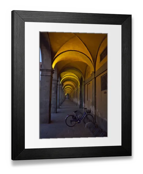 Framed Print : Europe; Italy; Lucca; Evening and Lighted Arched Hallway Framed Print : Europe; Italy; Lucca; Evening and Lighted Arched Hallway
