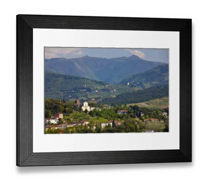 Framed Print : Europe; Italy; Lucca; Lucca and the surrounding hillsides