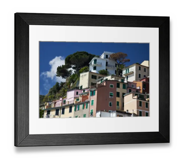 Framed Print : Europe; Italy; Cinque Terre; Manarola; Hillside Town Scene