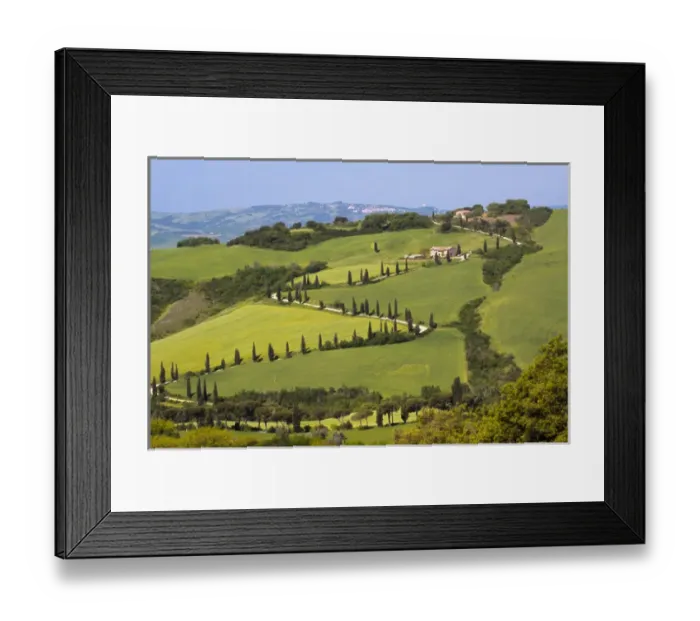 Framed Print : Europe; Italy; Tuscany; Famous Zig-Zag Road through the Hillside of Tuscany Framed Print : Europe; Italy; Tuscany; Famous Zig-Zag Road through the Hillside of Tuscany