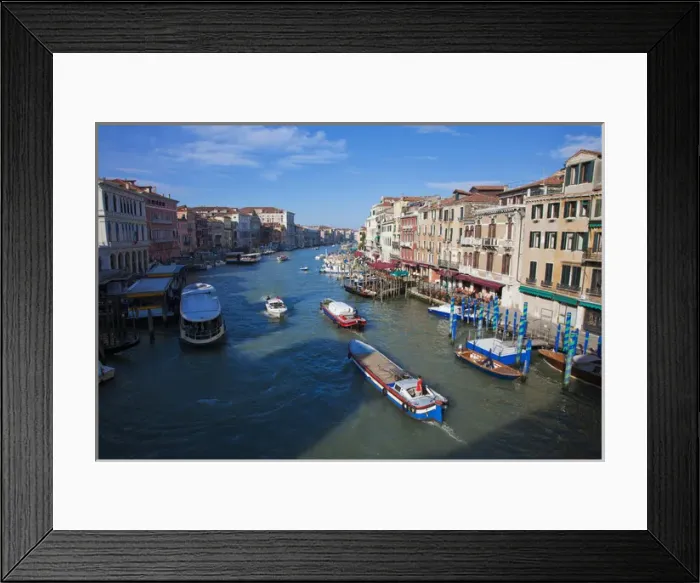 Framed Print : Europe; Italy; Venice; View From Rialto Bridge of Daily Merchant Trafic Framed Print : Europe; Italy; Venice; View From Rialto Bridge of Daily Merchant Trafic