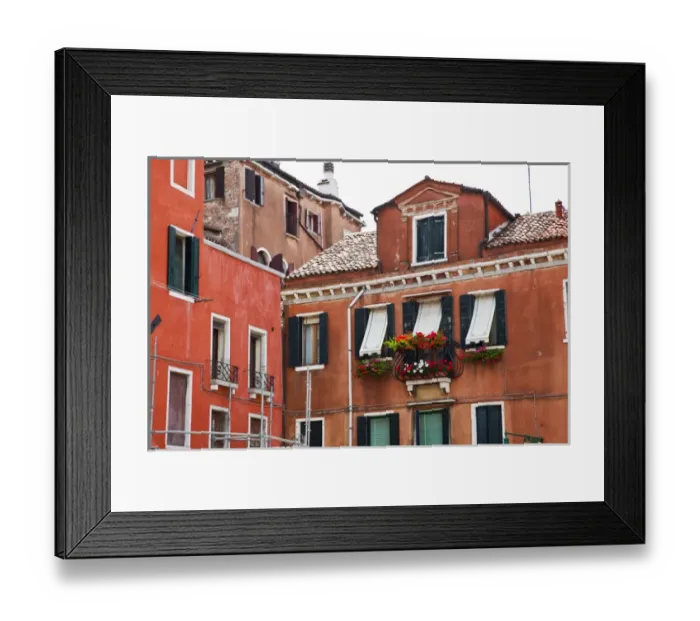 Framed Print : Europe; Italy; Venice; Street Scenes from Venice With Flower Boxes Framed Print : Europe; Italy; Venice; Street Scenes from Venice With Flower Boxes