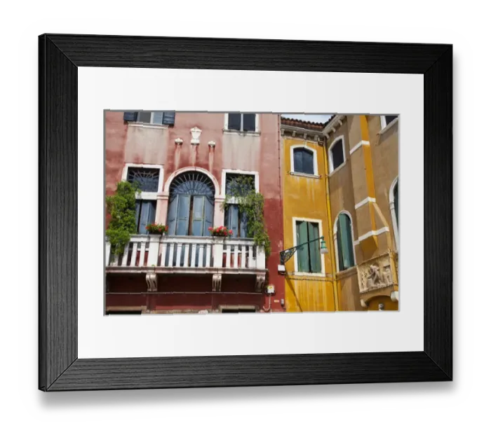 Framed Print : Europe; Italy; Venice; Street Scenes from Venice With Flower Boxes Framed Print : Europe; Italy; Venice; Street Scenes from Venice With Flower Boxes