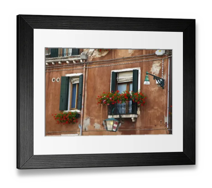Framed Print : Europe; Italy; Venice; Street Scenes from Venice With Flower Boxes Framed Print : Europe; Italy; Venice; Street Scenes from Venice With Flower Boxes