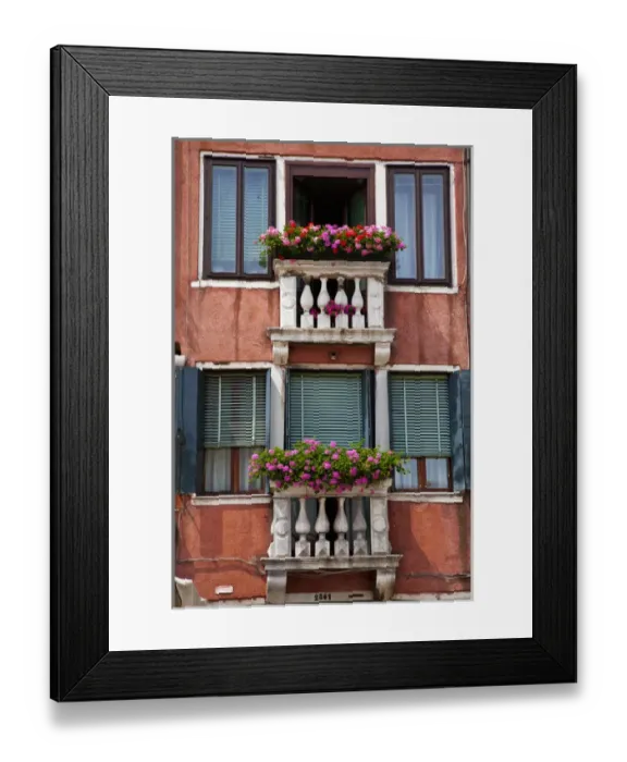 Framed Print : Europe; Italy; Venice; Street Scenes from Venice With Flower Boxes Framed Print : Europe; Italy; Venice; Street Scenes from Venice With Flower Boxes
