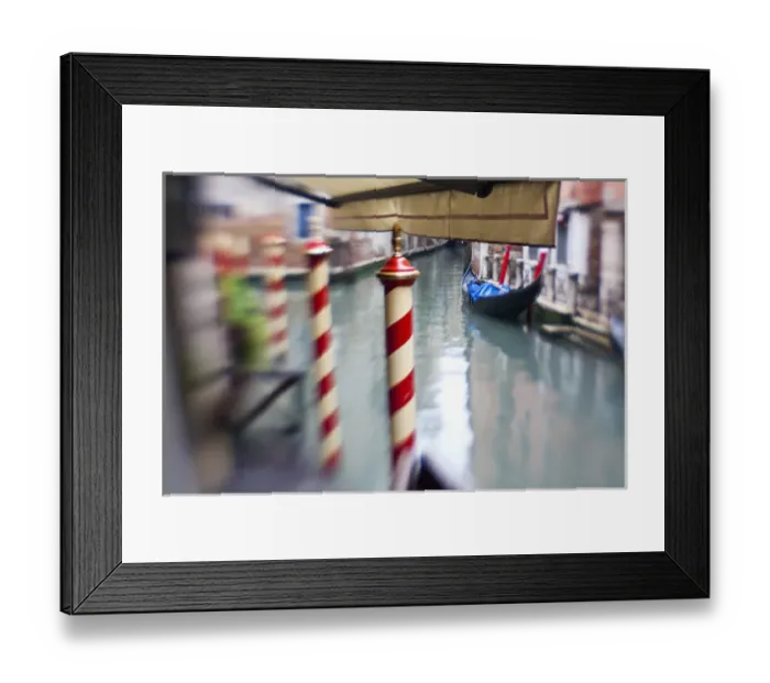Framed Print : Euorpe; Italy; Venice; Selective Focus of Gondola and Venice Palina s