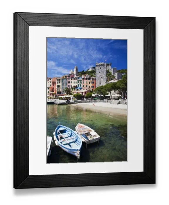 Framed Print : Europe; Italy; La Spezia; Portovenere; Small Boats at anchor in Harbor Framed Print : Europe; Italy; La Spezia; Portovenere; Small Boats at anchor in Harbor