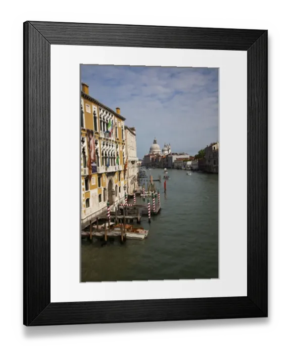 Framed Print : Europe; Italy; Venice; Santa Maria della Salute With Blue Sky and The Grand Canal