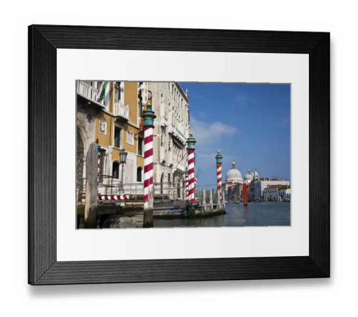 Framed Print : Europe; Italy; Venice; Santa Maria della Salute With Blue Sky and The Grand Canal