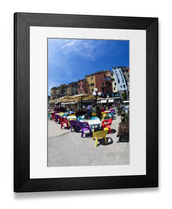 Framed Print : Europe; Italy; La Spezia; Portovenere; Outdoor Cafe along the Waterfront Framed Print : Europe; Italy; La Spezia; Portovenere; Outdoor Cafe along the Waterfront