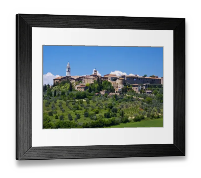 Framed Print : Europe; Italy; Tuscany; Pienza; The Town of Pienza From the Fields Below Framed Print : Europe; Italy; Tuscany; Pienza; The Town of Pienza From the Fields Below
