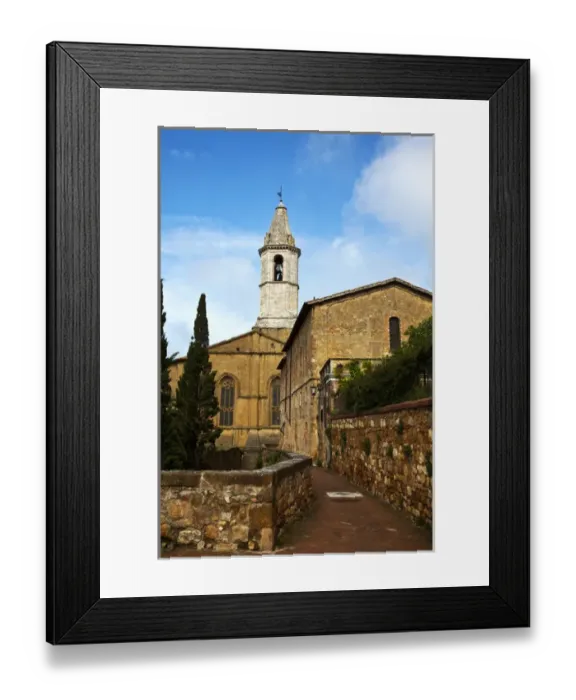 Framed Print : Europe; Italy; Tuscany; Pienza; Pienza Cathedral (Duomo) in Morning Light Framed Print : Europe; Italy; Tuscany; Pienza; Pienza Cathedral (Duomo) in Morning Light