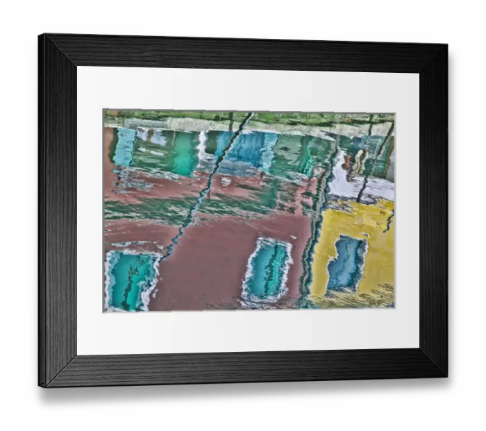 Framed Print : Europe; Italy; Burano; Bright Colored Homes Along the Canal in Reflection Framed Print : Europe; Italy; Burano; Bright Colored Homes Along the Canal in Reflection