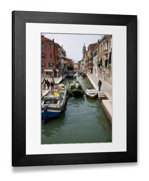 Framed Print : Europe; Italy; Venice; Merchants Delivering Goods Along Side Canals of Venice Framed Print : Europe; Italy; Venice; Merchants Delivering Goods Along Side Canals of Venice