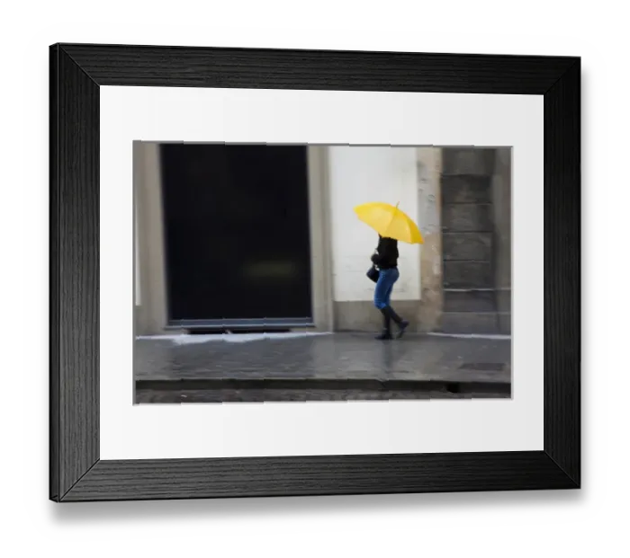 Framed Print : Europe; Italy; Florence; Woman walking in the rain on the streets of Florence Framed Print : Europe; Italy; Florence; Woman walking in the rain on the streets of Florence