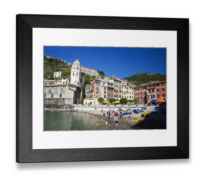 Framed Print : Europe; Italy; Vernazza; City and Church of Santa Margherita d Antiochia of Vernazza Framed Print : Europe; Italy; Vernazza; City and Church of Santa Margherita d Antiochia of Vernazza