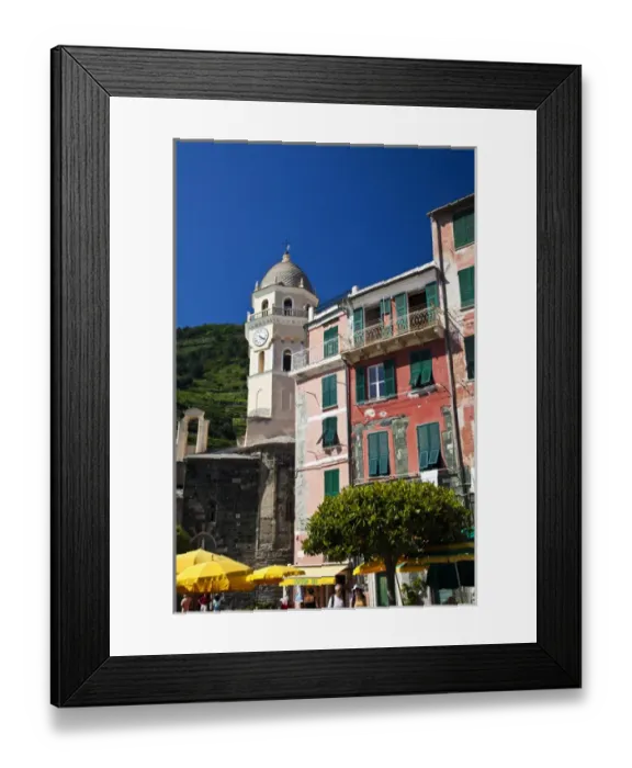 Framed Print : Europe; Italy; Vernazza; City and Church of Santa Margherita d Antiochia of Vernazza Framed Print : Europe; Italy; Vernazza; City and Church of Santa Margherita d Antiochia of Vernazza