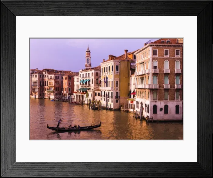 Framed Print : Evening light and gondola on the Grand Canal, Venice, Veneto, Italy