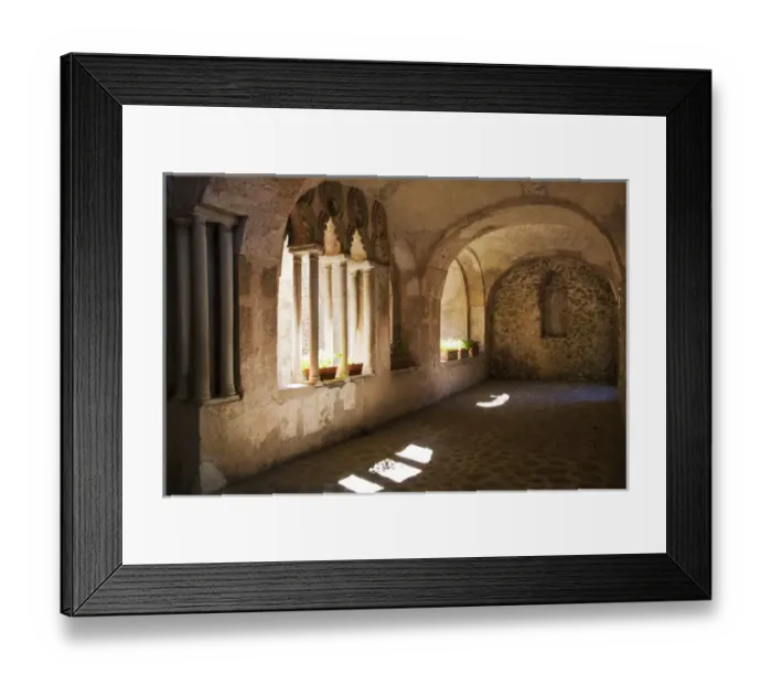Framed Print : Europe; Italy; Amalfi Coastline; Ravello; Arches and Hallway of Villa Rufolo in Ravello Framed Print : Europe; Italy; Amalfi Coastline; Ravello; Arches and Hallway of Villa Rufolo in Ravello