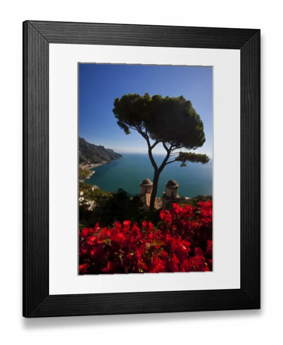 Framed Print : Europe; Italy; Amalfi Coastline; Ravello; View of the Amalfi Coast from Villa Rufolo in Ravello Framed Print : Europe; Italy; Amalfi Coastline; Ravello; View of the Amalfi Coast from Villa Rufolo in Ravello