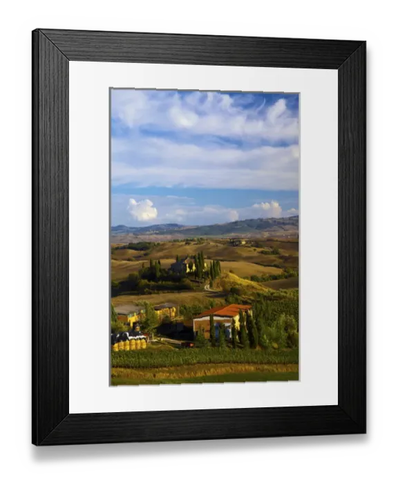 Framed Print : Europe; Italy; Tuscany; San Quirico D Orcia; Belvedere House in Southern Tuscany