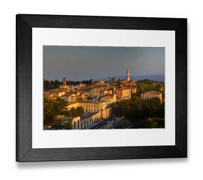Framed Print : Europe; Italy; Umbria; Perugia; Evening golden light on the city Framed Print : Europe; Italy; Umbria; Perugia; Evening golden light on the city