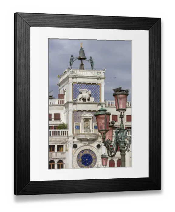 Framed Print : Old Lamppost and the Clock Tower. Venice. Italy Framed Print : Old Lamppost and the Clock Tower. Venice. Italy