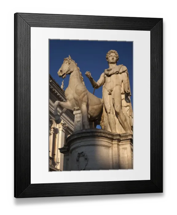 Framed Print : Castor Statue Dioscuri Defenders of the Republic Capitoline Hill Rome Italy Resubmit--In