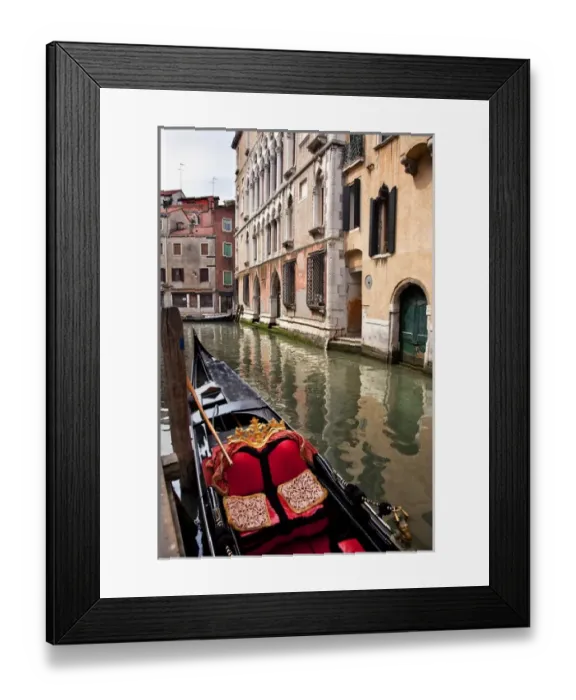 Framed Print : Small Canal Bridge Buildings Gondola Boats Reflections Venice Italy Resubmit--In Framed Print : Small Canal Bridge Buildings Gondola Boats Reflections Venice Italy Resubmit--In
