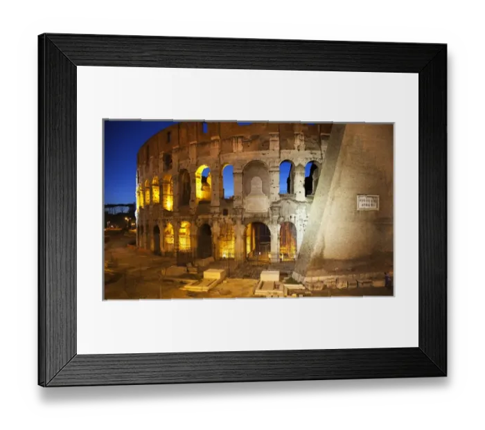 Framed Print : Love in the Ruins, Colosseum Lovers, Night Rome Italy Resubmit--In response to
