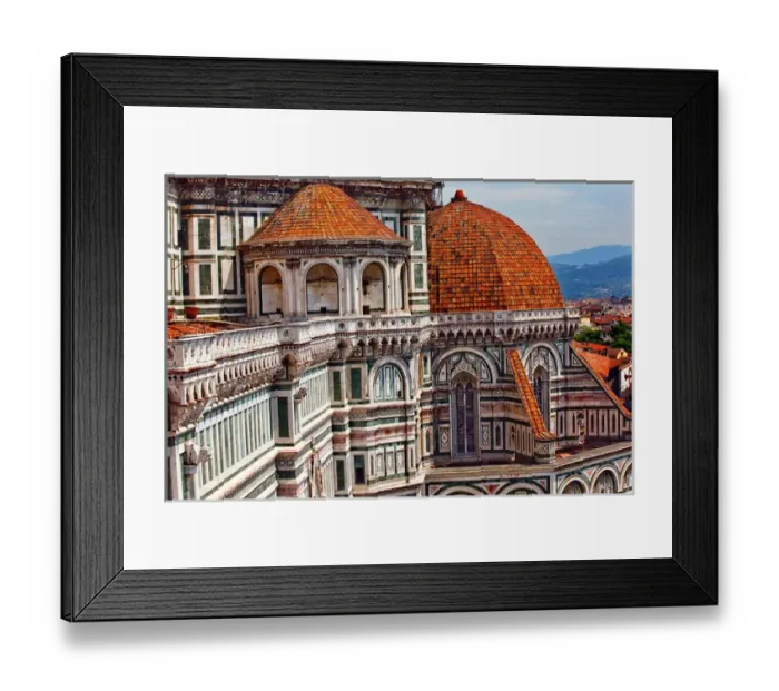 Framed Print : Duomo Basilica Cathedral Church from Giottos Bell Tower Florence Italy Countryside