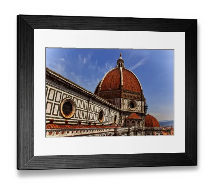 Framed Print : Duomo Basilica Cathedral Church from Giottos Bell Tower Florence Italy Resubmit--In
