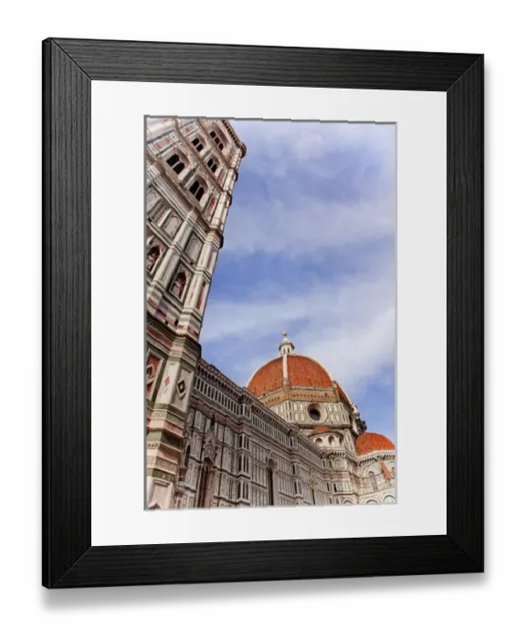 Framed Print : Duomo Basilica Cathedral Church Giottos Bell Tower Florence Italy Resubmit--In