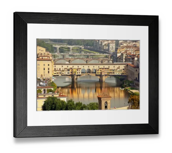 Framed Print : Ponte Vecchio Covered Bridge Arno River Reflection Florence Italy Bridge is the oldest Framed Print : Ponte Vecchio Covered Bridge Arno River Reflection Florence Italy Bridge is the oldest