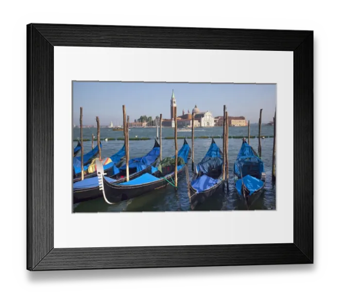 Framed Print : San Giorgio Maggiore Church and Bell Tower Blue Gondolas Grand Canal Venice Italy Framed Print : San Giorgio Maggiore Church and Bell Tower Blue Gondolas Grand Canal Venice Italy