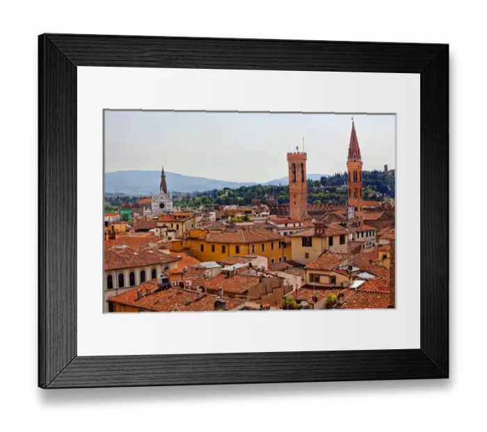Framed Print : Badia Florentina Bargello Palace Basilica of Santa Croce Terra Cotta Rooftops