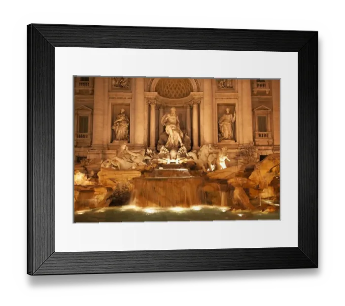 Framed Print : Trevi Fountain, Fontana de Trevi, Close Up, Night Neptune Statues, Rome Italy Finished Framed Print : Trevi Fountain, Fontana de Trevi, Close Up, Night Neptune Statues, Rome Italy Finished