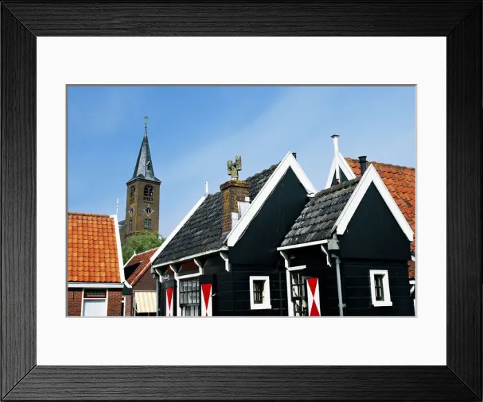Framed Print : Netherlands, Edam-Volendam, Homes on the canals Framed Print : Netherlands, Edam-Volendam, Homes on the canals