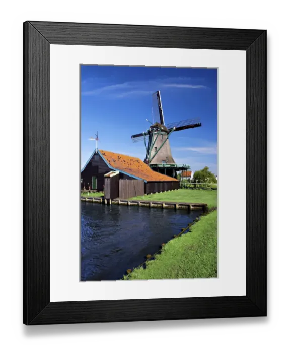 Framed Print : Netherlands, North Holland, Zaanstad, Zaanse Schans, windmills Framed Print : Netherlands, North Holland, Zaanstad, Zaanse Schans, windmills