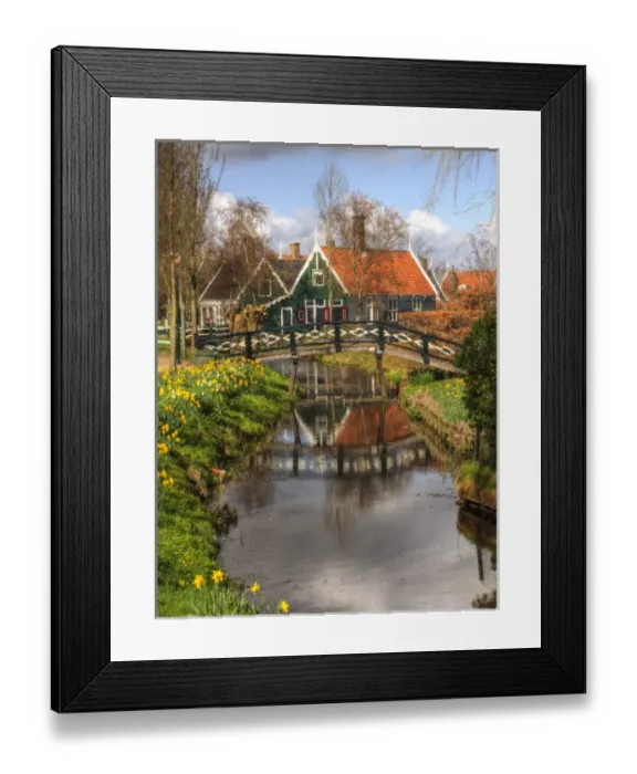 Framed Print : Europe; Netherlands; Zaandam; Traditional architecture in Zaanse Schans Museum. Zaandam
