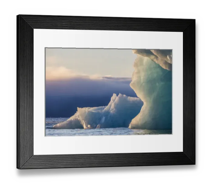 Framed Print : Norway, Svalbard, Kvitoya. Iceberg and fog bank at sunrise Framed Print : Norway, Svalbard, Kvitoya. Iceberg and fog bank at sunrise