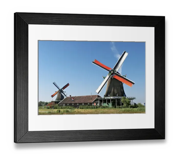 Framed Print : Netherlands, North Holland, Zaanstad, Zaanse Schans, windmills Framed Print : Netherlands, North Holland, Zaanstad, Zaanse Schans, windmills