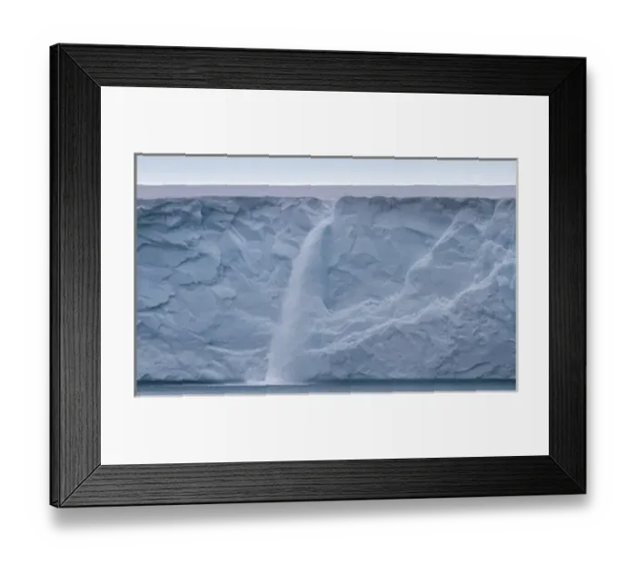 Framed Print : Europe, Norway, Spitsbergen, Svalbard. Waterfall of surface meltwater flows off top