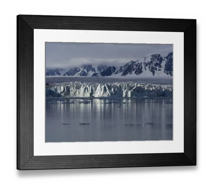 Framed Print : Arctic Ocean, Norway, Svalbard. Glacier and ocean