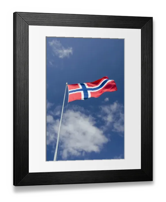 Framed Print : Norway, Bergen. Norway flag Framed Print : Norway, Bergen. Norway flag