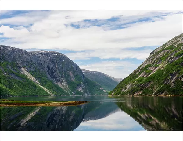 Norway, Nordland. Scenic view of the fjord from Hellmobotn