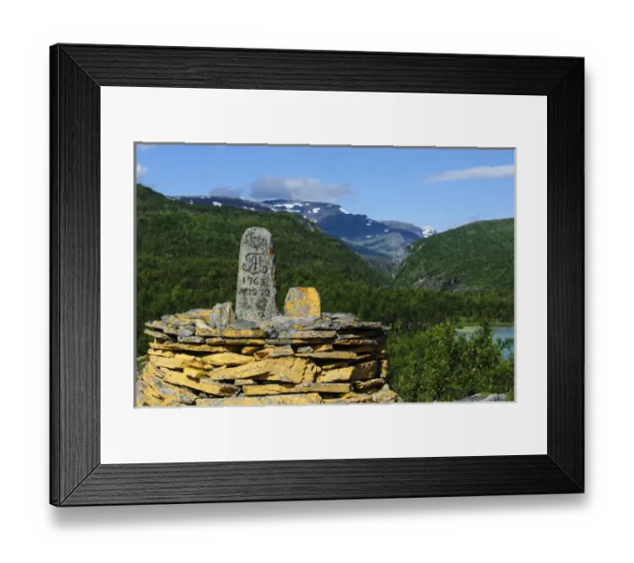 Framed Print : Sweden, Norrbotten. Border marker No. 272, between Sweden and Norway Framed Print : Sweden, Norrbotten. Border marker No. 272, between Sweden and Norway