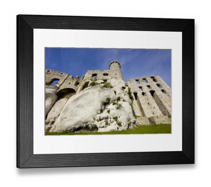 Framed Print : Europe, Poland. Close-up of Ogrodzieniec Castle
