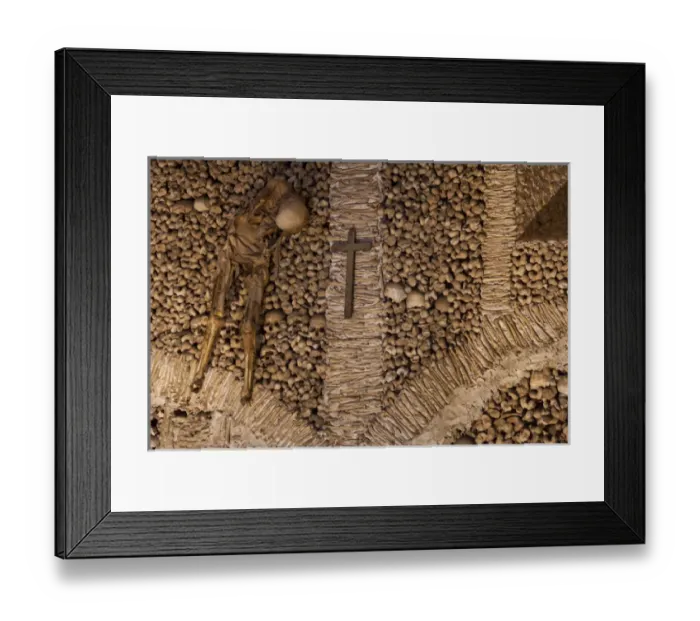 Framed Print : Europe, Portugal, Evora. Chapel of Bones inside San Francisco Church