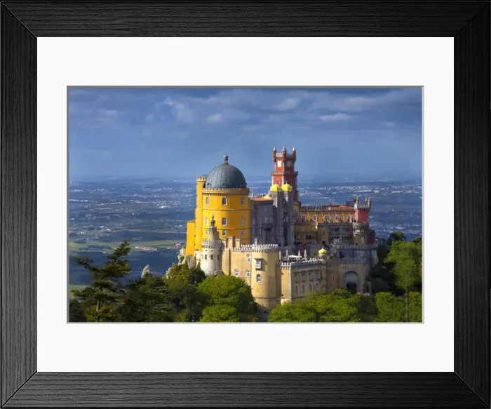 Framed Print : Europe, Portugal, Sintra. Overview of Pena Palace Framed Print : Europe, Portugal, Sintra. Overview of Pena Palace